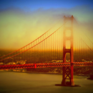 Golden Gate Bridge - San Francisco with Fog Full Bridge