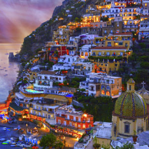 Positano Italy - Evening (portrait version)