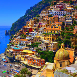 Positano - Italy Amalfi Purple Flowers