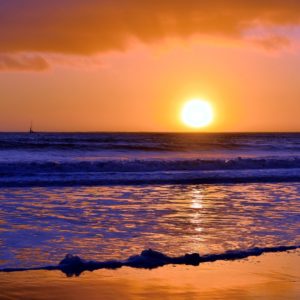 Orange Sunset Half Moon Bay