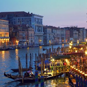 Venice Evening with Lights