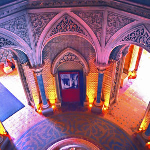 Sintra Palace with three arches in Pink